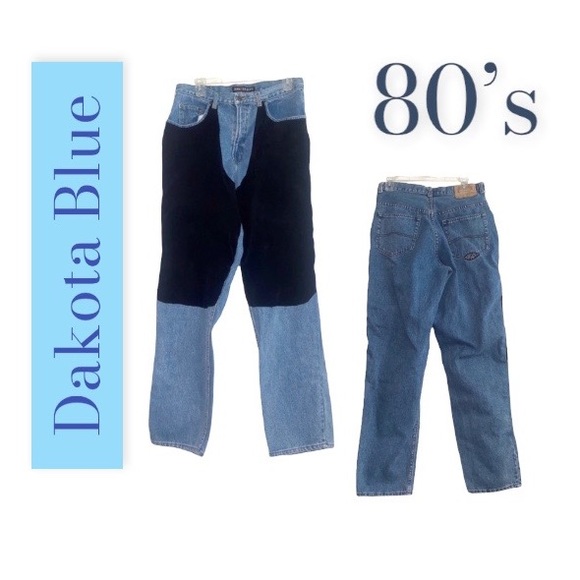 NEW Rare 80’s Dakota Blue  jeans, vintage, suede - Picture 1 of 16